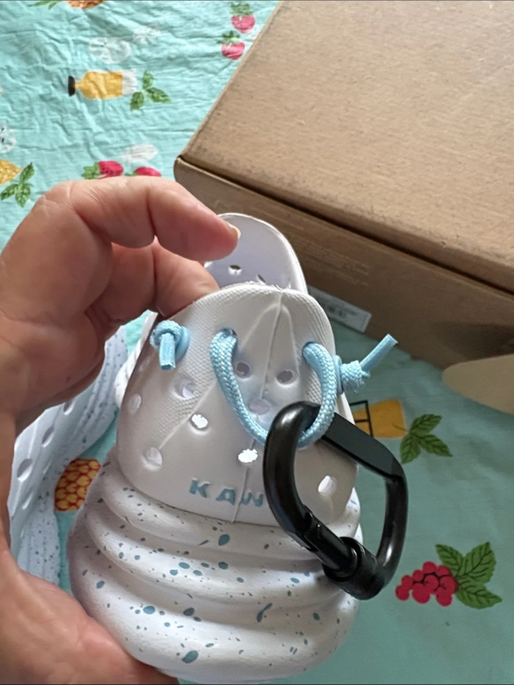 KANE White Slip-On Athletic Clogs with Light Blue Accents
